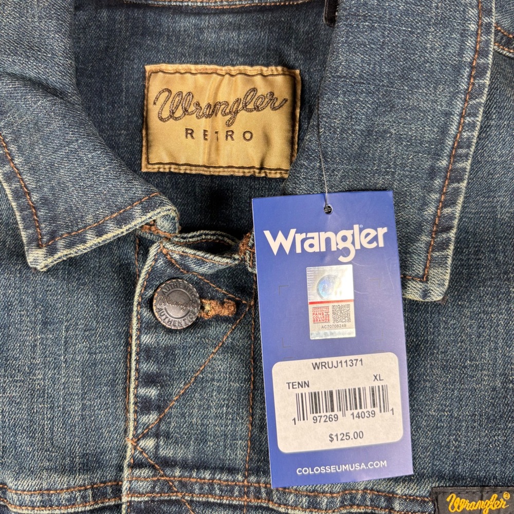 NWT Colosseum‎ x Wrangler Retro Men's Tennessee Volunteers Denim Jacket - Picture 2 of 9